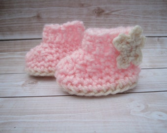 Crochet Baby Booties, Crochet Booties, Pink Baby Booties, Baby Girl Booties, Newborn Booties, Infant Girl, Baby Crib Shoes, Baby Shower Gift