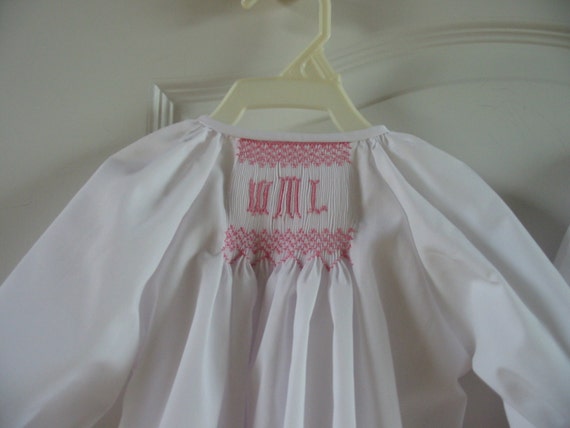 Baby Girls' Wave Smocked Daygown – Heirloom Lavender Christening Gown