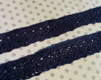 Navy Blue Cluny Lace - Basic Torchon Crochet Sewing Trim - 1/2" Wide