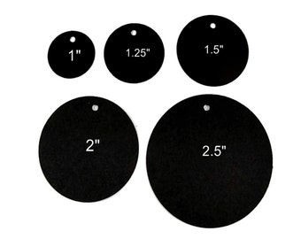 Black Paper Tags / Black Tags / Round Tags / Wedding Tags / Gift Tags / Paper Circle Tags / Die Cut Tags / Price Tags Choose Sizes & Amount