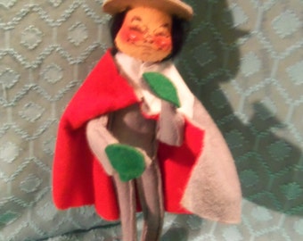 Vintage Annalee Mobilitee Doll Christmas Caroler 11" Felt Doll