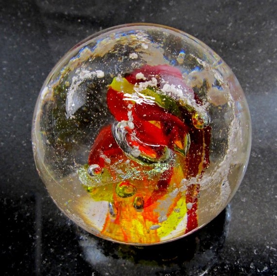 blown glass with ashes
