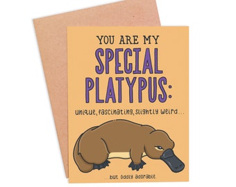 Funny Valentine's Day Card | Funny Platypus Card | Funny Love Card | Funny Galentine's Card | Cute Platypus Card- Special Platypus