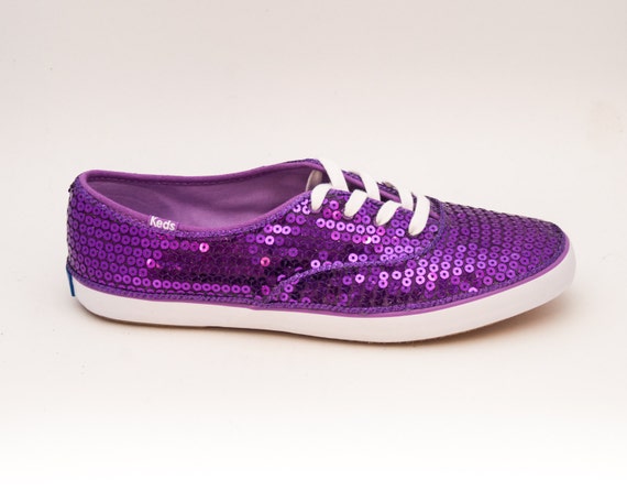 Sequin Purple Keds Sneaker Canvas Tennis Shoes