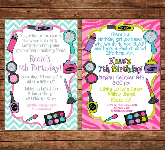 Hair Salon Birthday Party Invitations 6