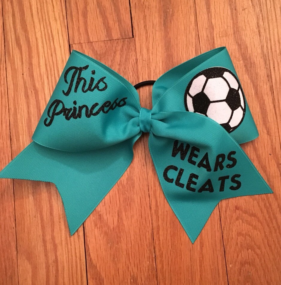 Soccer Hair bow 3 inch ribbon cheer bow This by Three10sbowtique