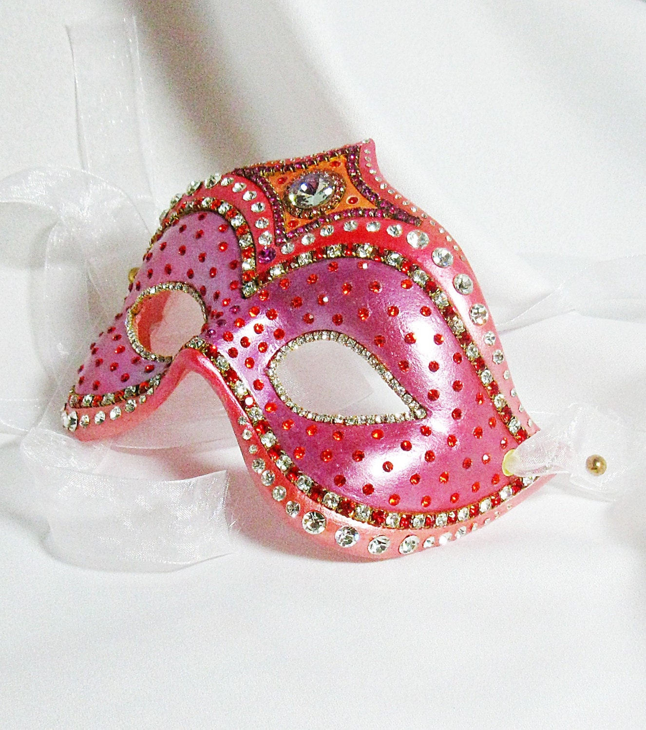 Pink Masquerade Ball Mask Venetian Mask by BejeweledMasquerade
