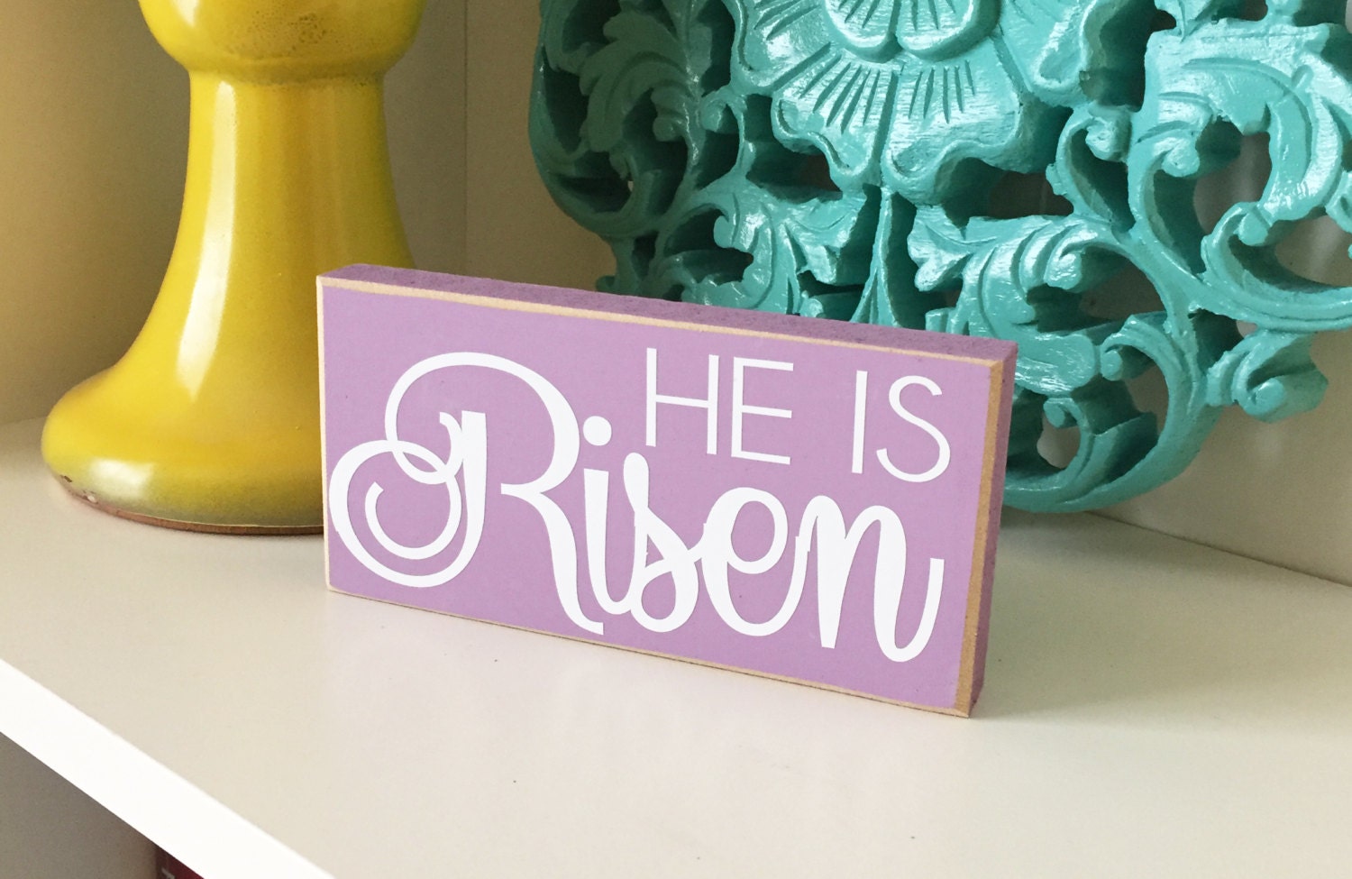 He is Risen Block Easter Decor Christian Decor Spring