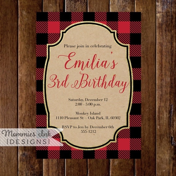 Free Buffalo Plaid Birthday Printables