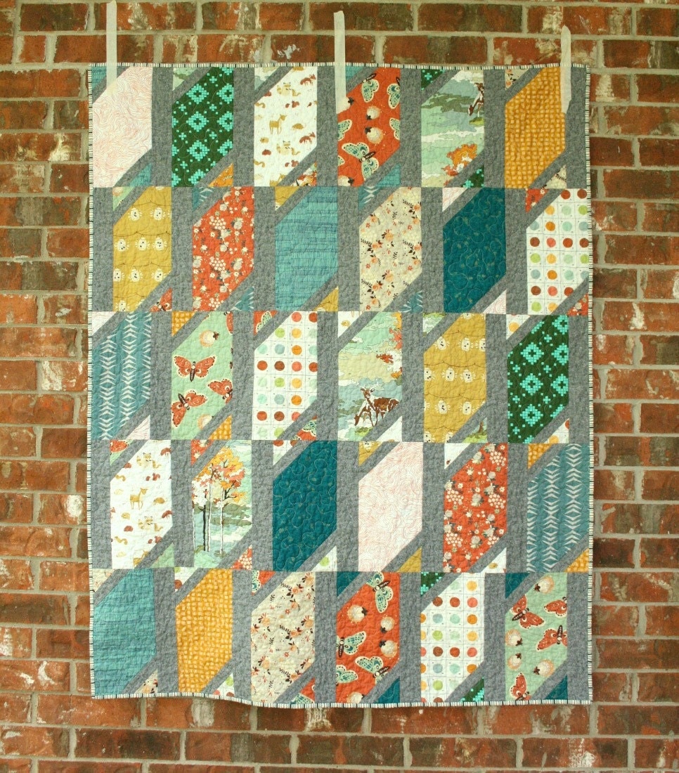 Paint by Number Nature Quilt Modern Throw Quilt