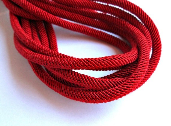 Rib silk cord 7mm red cord 1m