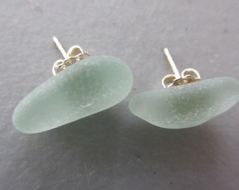 Stud Earrings, Light Seafoam Studs Earrings, Sea Glass Earrings, Beach Glass Jewelry, Sea Glass Jewelry,Seaglass Post Earrings