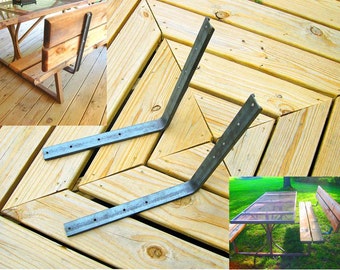 Add A Back Rest To A Seat. Make Benches with Backs, Chairs, Picnic Table Booths, Unfinished Set Of 2 with Mounting Holes.