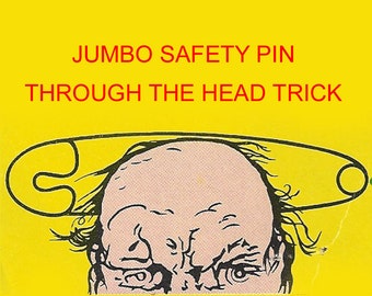 Jumbo Safety Pin Vintage Magic Trick Pinhead Halloween Costume