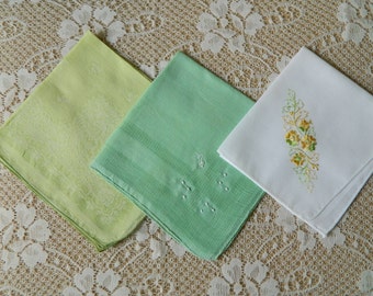 3 Vintage Hankies Good Vintage Condition Lot 2667