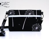 Sale!!! Cross body Smartphone Cellphone Wallet iPhone 7, 6 plus Samsung Galaxy S7, S6 Card Holder Zipper pocket Dandelions Black