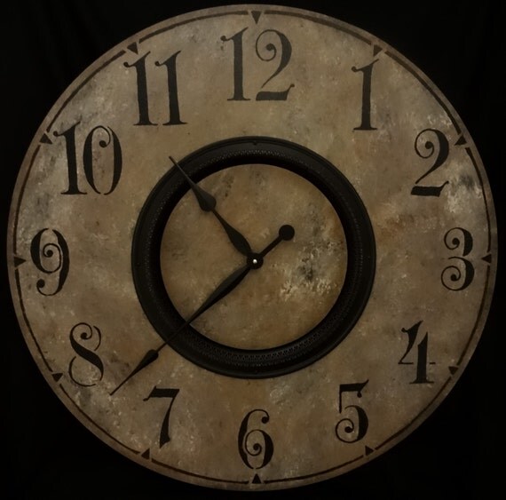 30 Inch Large CLASSIC WALL CLOCK with Dark Bronze Metal Accent