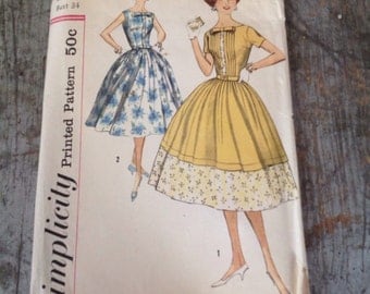 Vintage Simplicity Sewing Pattern 2455 Misses' Size 14 Bust 34 Dress