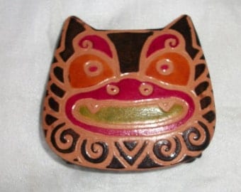 Vintage Cute Animal Face Change Purse Coin Purse Tooled