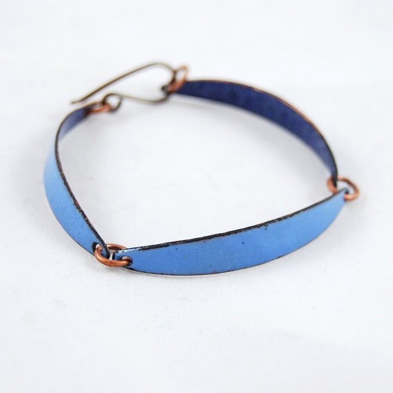Items similar to Skinny Links Copper Enamel Bracelet on Etsy