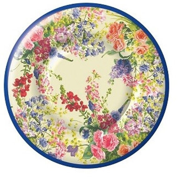12 FLORAL TEA PARTY Paper Plates Parisian Vintage Style Shabby Chic ... 12 FLORAL TEA PARTY Paper Plates Parisian Vintage Style Shabby Chic ...