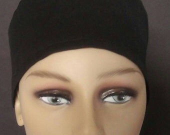 Black classy look ponytail scrub hat