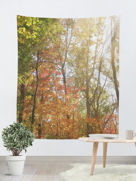 Nature Tapestry Wall Hanging Autumn Trees Forest