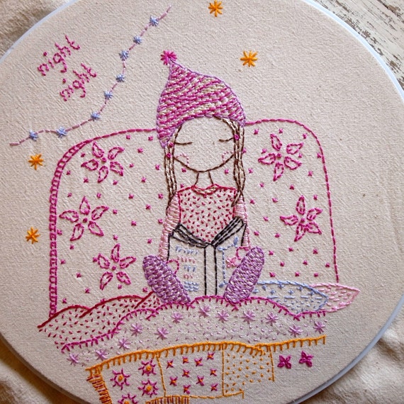night night hand embroidery pattern pdf