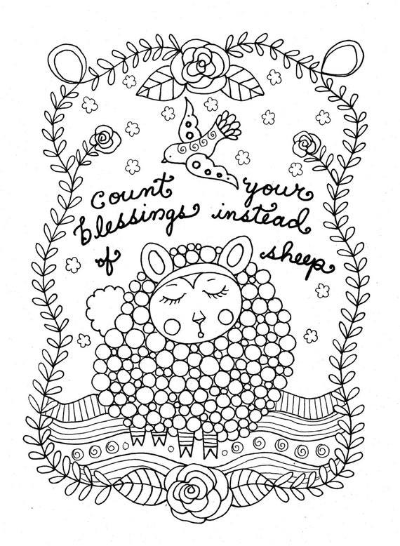  Printable  Coloring  Page  Count Sheep Christian  Art Girls Room