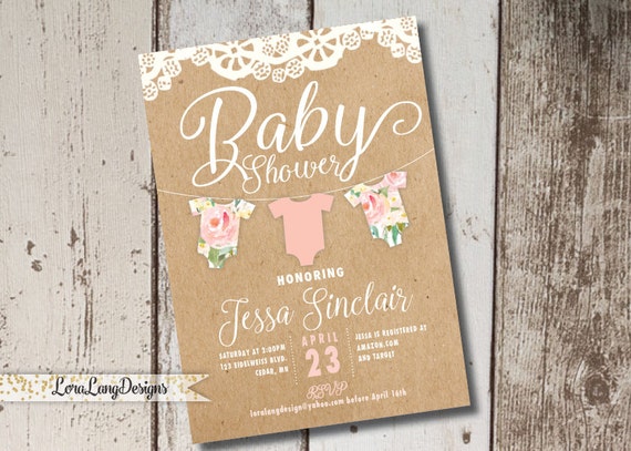 Digital Printable Onesie Baby Shower Invitation Onesie Shower