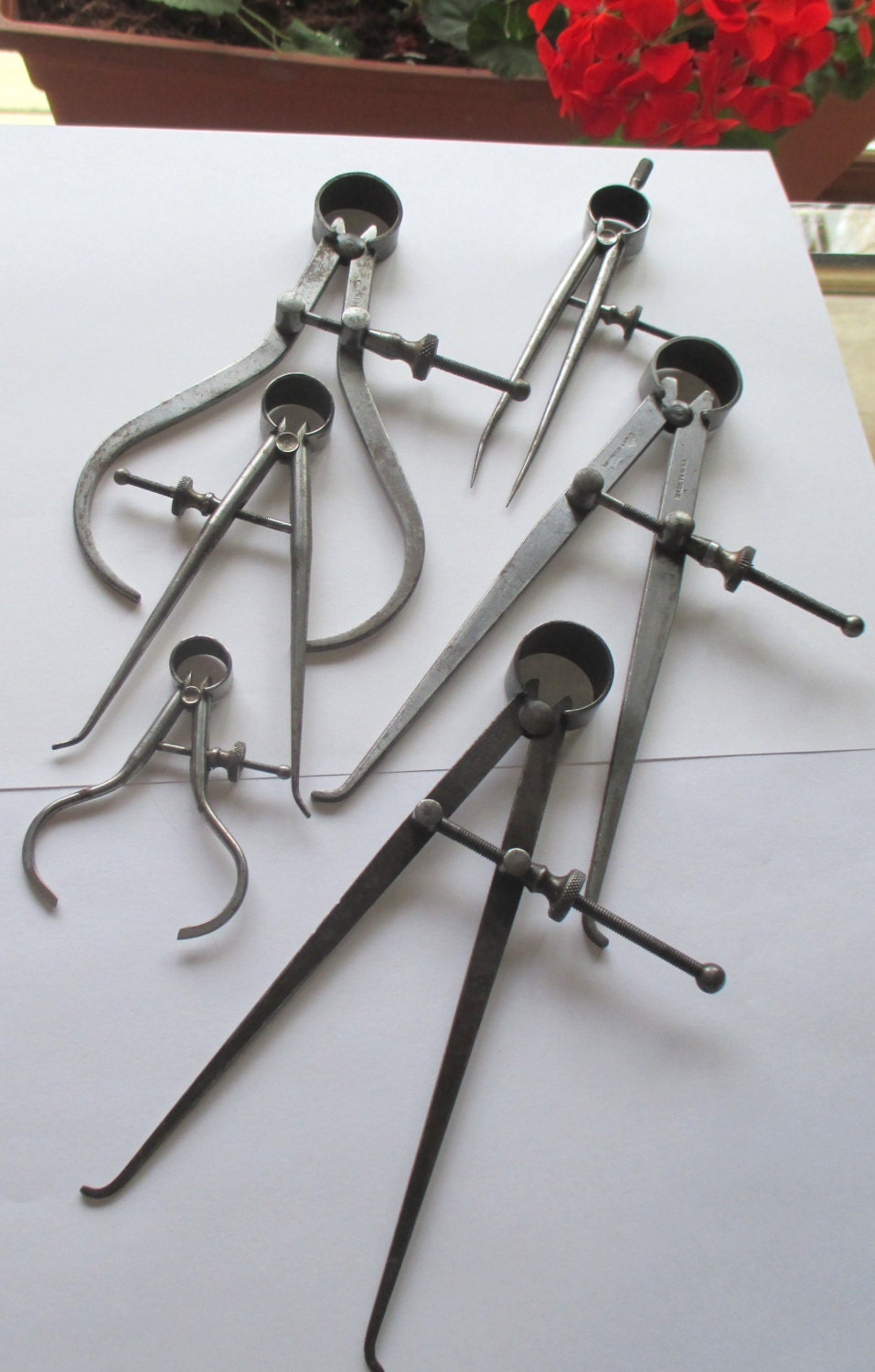 Vintage Mechanical Engineering Tool Set by Starrett Sampson