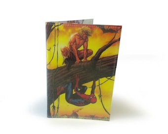 Spiderman Passport Cover - Upcycled Comic Book page in Vinyl
