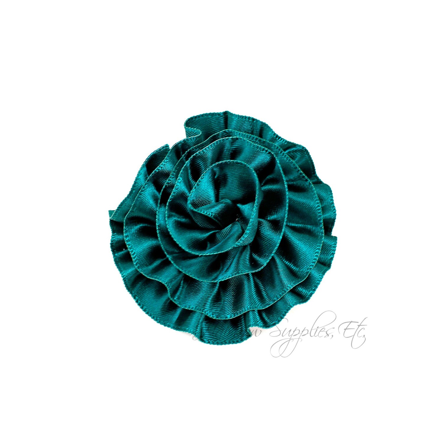 Hunter Green Rose Ruffle Silk Flowers 2 inch Hunter Green