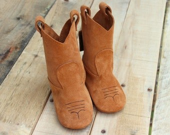 Genuine Leather Baby Cowboy Booties - Baby Announcement Prop - Baby Shower - Gift for Baby - Baby Cowboy Boots - Baby Booties - Farmer Boots