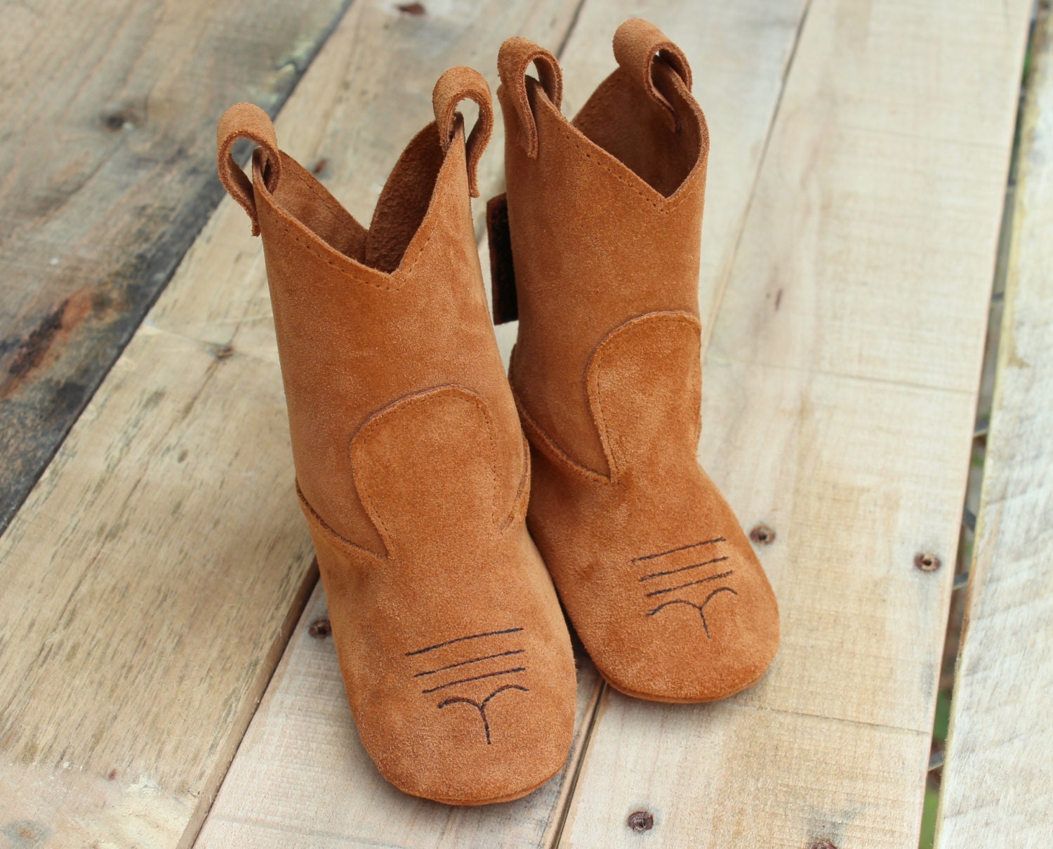 Genuine Leather Baby Cowboy Booties Baby Announcement Prop