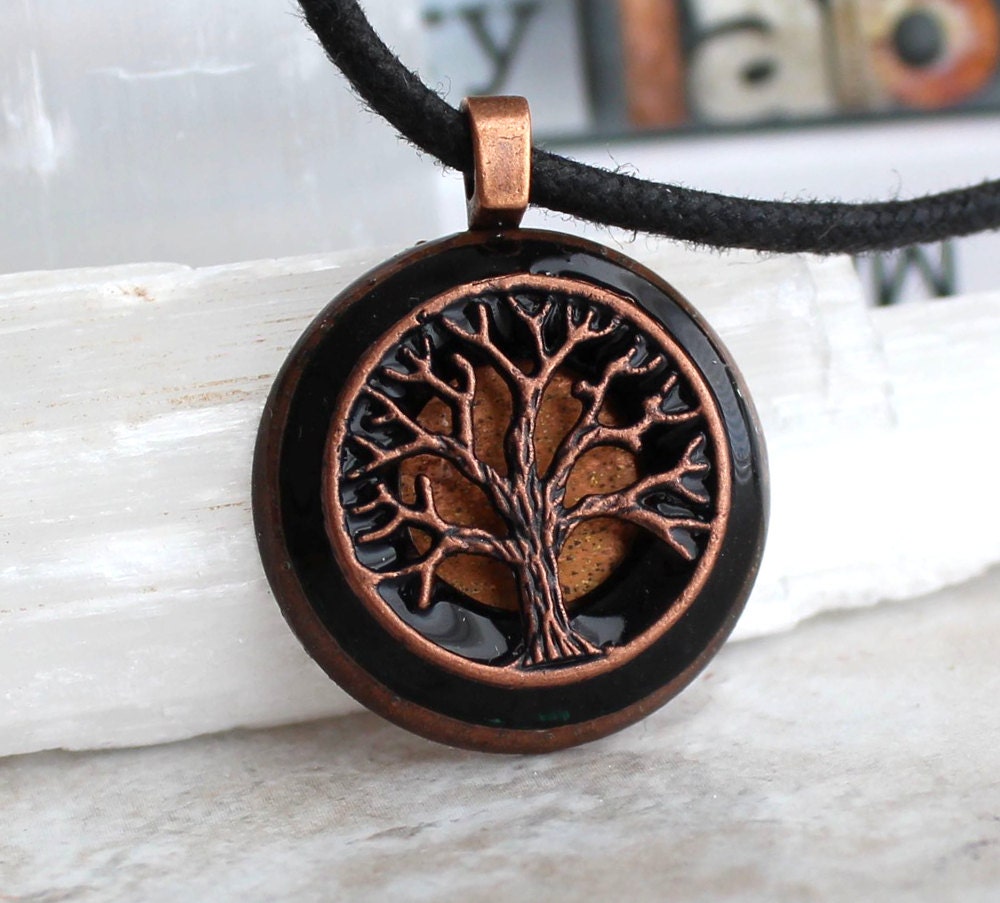 black tree of life necklace tree necklace mens by NatureWithYou