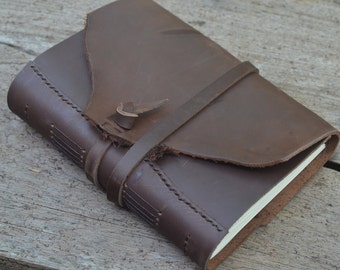 Old Times Leather Journal / Pocket Book by craftyleather on Etsy