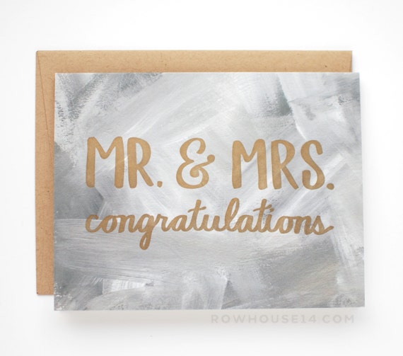 Wedding Card Mr And Mrs Congratulations Card Engagement 