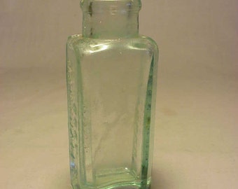 c1880s Doct. Marshall's Catarrh Snuff , Aqua Cork top Blown Glass Medicine Bottle No. 1