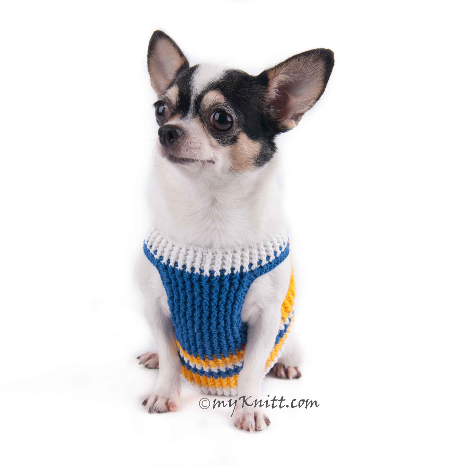 Velcro Dog Harness Chihuahua Collar Comfortable Choke by myknitt