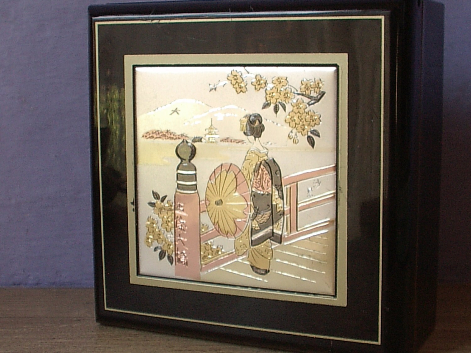 Vintage Chokin Art Musical Jewelry box Music Box by ShoponSherman