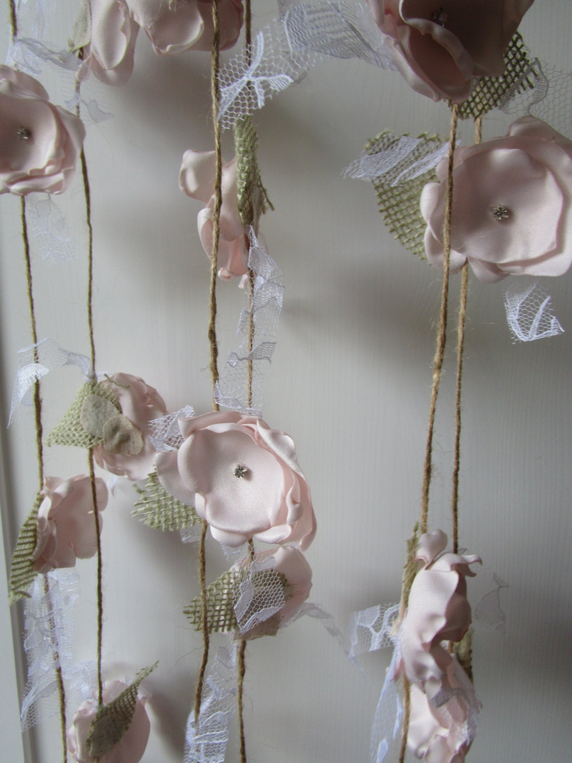 Fabric flower garland Rustic Wedding garland Backdrop