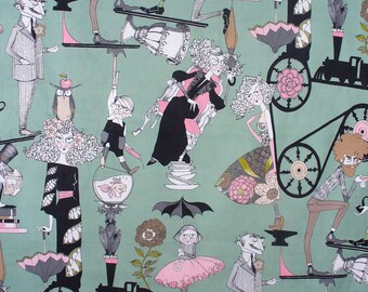 Alexander Henry The Ghastlies, A Ghastly End, Just Ghastlie, Green Background, By the Yard