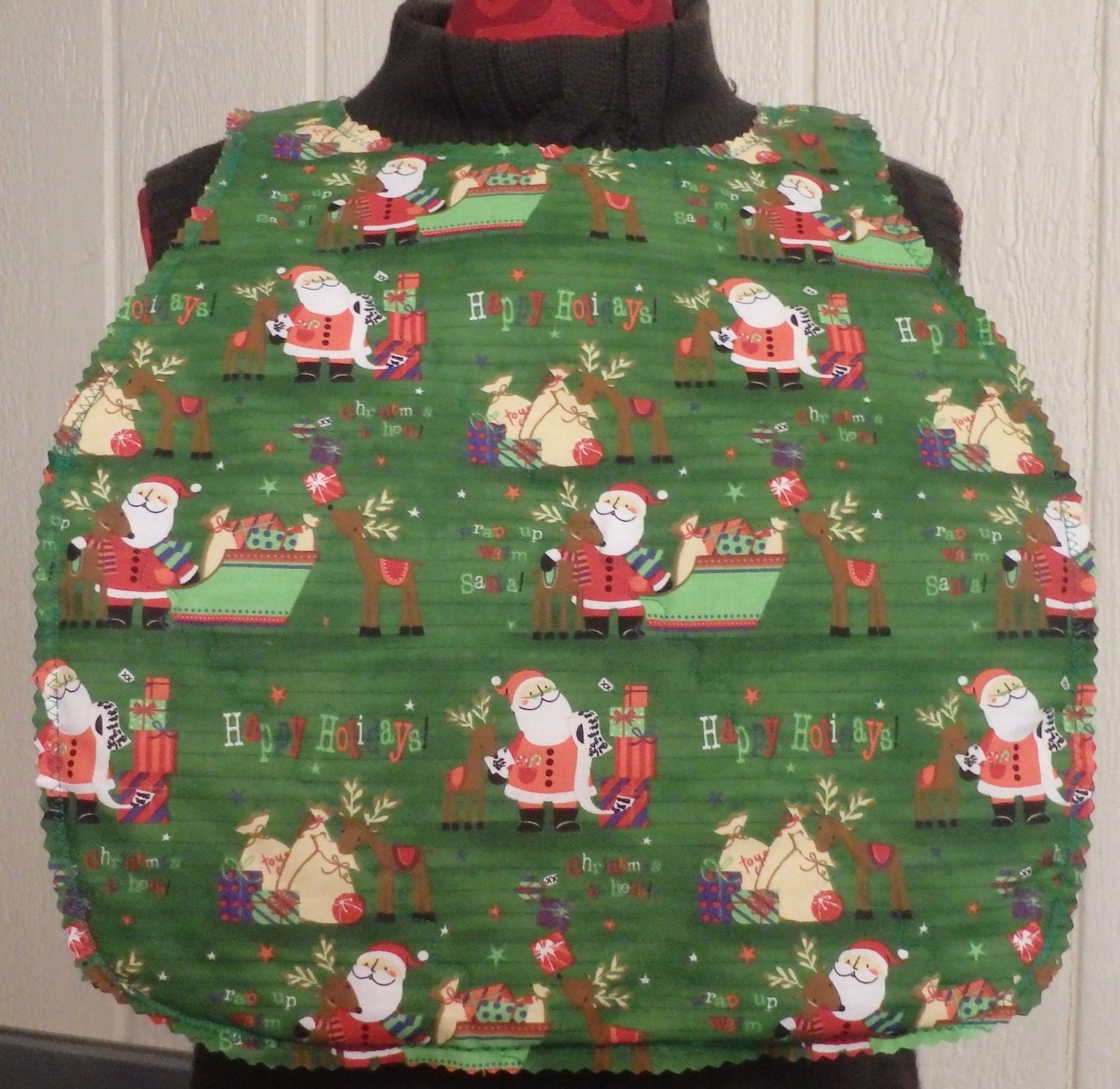 Holiday Adult Bib Christmas Bib Santa Claus Special Needs