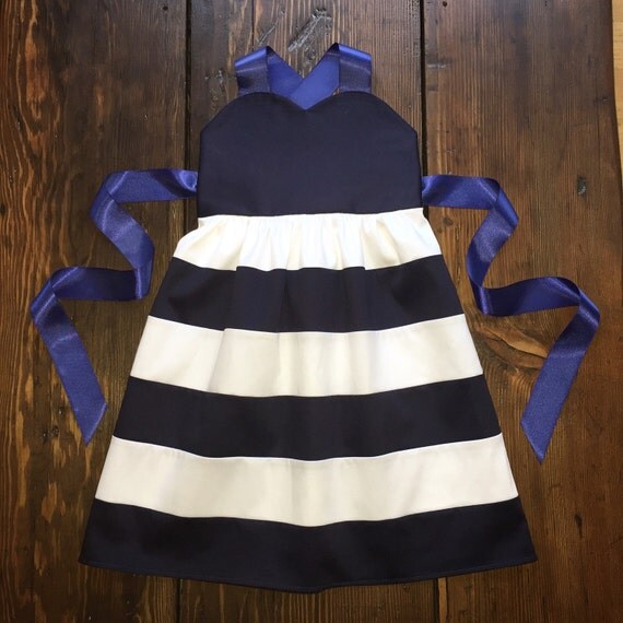 Navy and white dress Striped Toddler dress Navy white