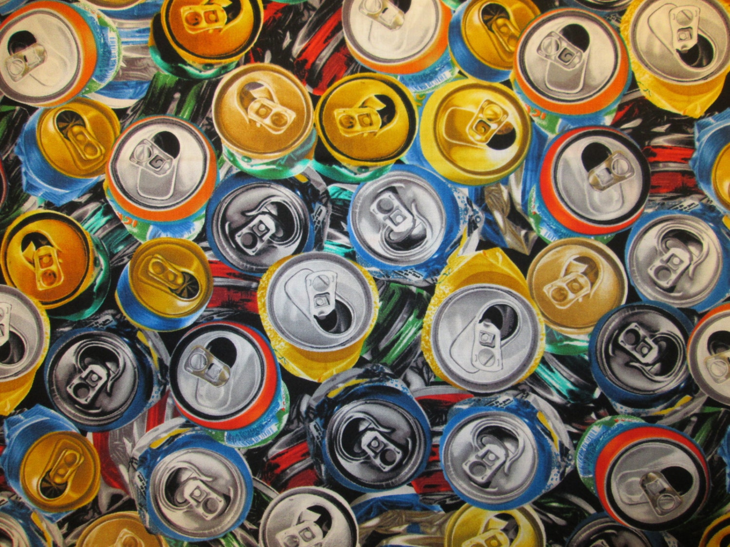 Beer Cans Pop Can Tops Cotton Fabric Fat Quarter or Custom