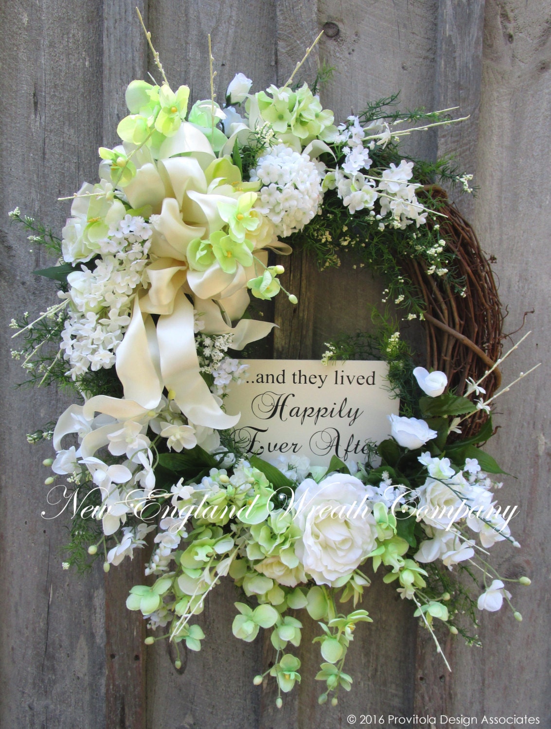 Wedding Wreath Bridal Shower Decor Anniversary by NewEnglandWreath