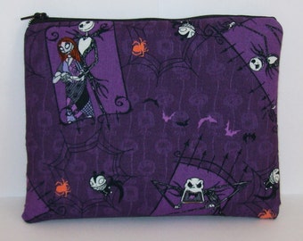 Pipe Pouch, Nightmare Before Christmas, Halloween, XL Pipe Bag, Pipe Case, Padded Pipe Pouch, Smoke Pouch, Zipper Pouch, 7.5" x 6" X LARGE