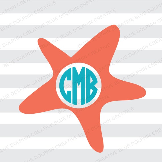 Starfish Monogram Frame SVG PNG / Cricut / Silhouette