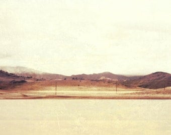 Large Wall Art, Minimal Desert Landscape, Modern Southwest Photography, Desert Mountains, Pale, Muted Color, Layered Collage, Modern Desert